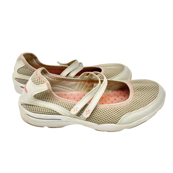 LL Bean Womens Beige Pink Mary Jane Mesh Walking Shoes Size 10 Rubber Soles - Picture 4 of 8